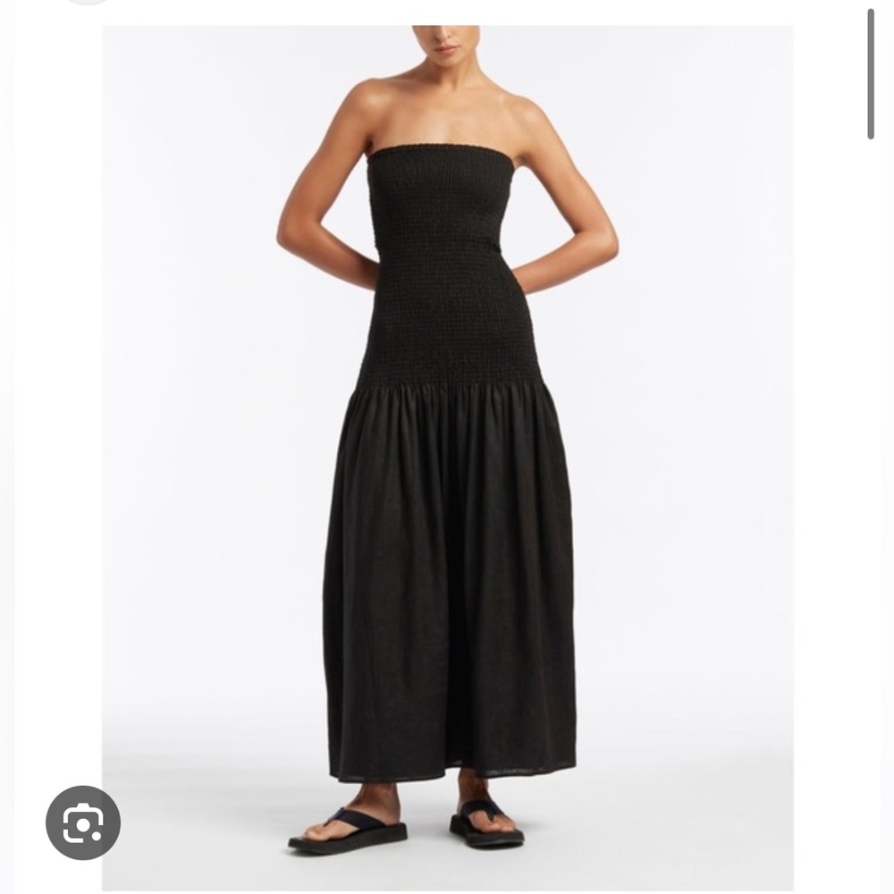 SIR the Label Madelyn Reversible Black Linen Maxi Dress